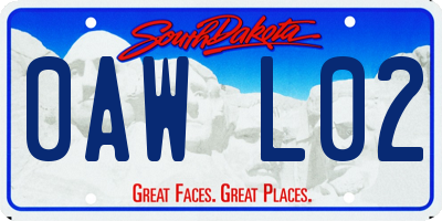 SD license plate 0AWL02