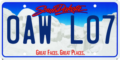 SD license plate 0AWL07