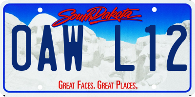 SD license plate 0AWL12