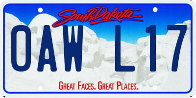 SD license plate 0AWL17