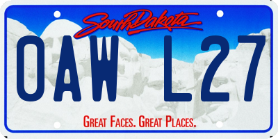 SD license plate 0AWL27