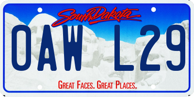 SD license plate 0AWL29