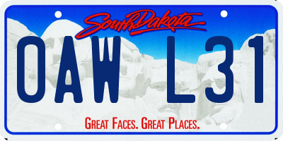 SD license plate 0AWL31