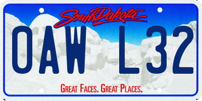 SD license plate 0AWL32