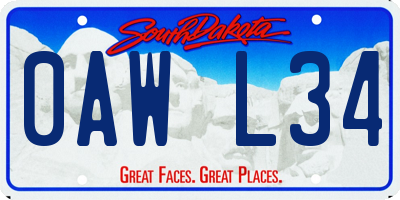 SD license plate 0AWL34