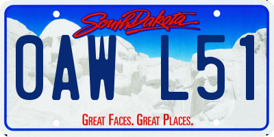 SD license plate 0AWL51
