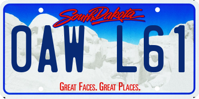 SD license plate 0AWL61