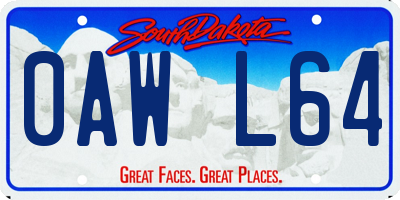 SD license plate 0AWL64