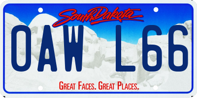 SD license plate 0AWL66