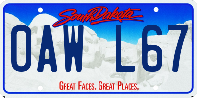 SD license plate 0AWL67