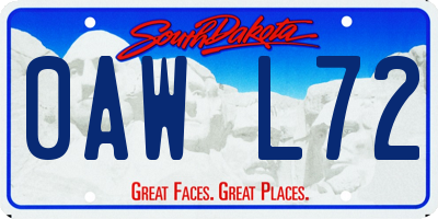 SD license plate 0AWL72