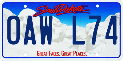 SD license plate 0AWL74