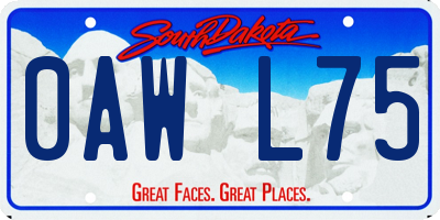 SD license plate 0AWL75