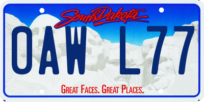 SD license plate 0AWL77