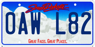 SD license plate 0AWL82