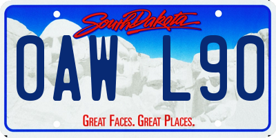 SD license plate 0AWL90