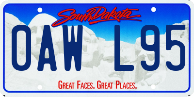 SD license plate 0AWL95