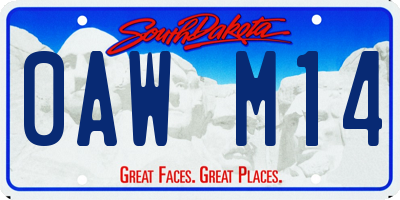 SD license plate 0AWM14