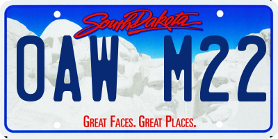 SD license plate 0AWM22