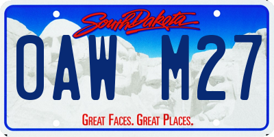 SD license plate 0AWM27