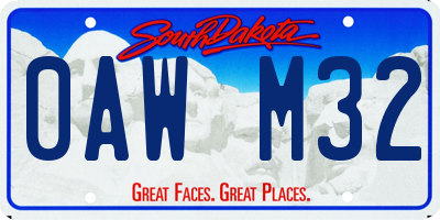 SD license plate 0AWM32