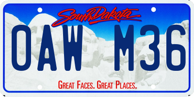 SD license plate 0AWM36