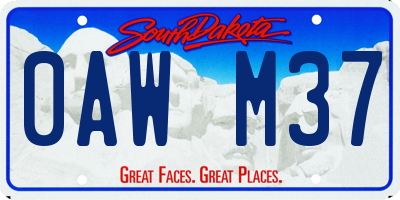 SD license plate 0AWM37