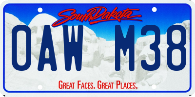 SD license plate 0AWM38