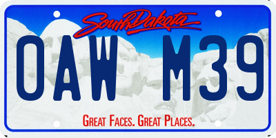 SD license plate 0AWM39