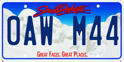 SD license plate 0AWM44