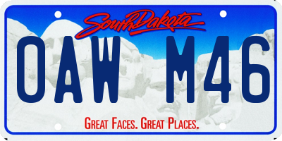 SD license plate 0AWM46