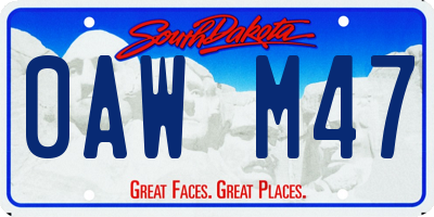SD license plate 0AWM47