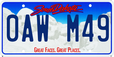 SD license plate 0AWM49