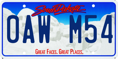 SD license plate 0AWM54