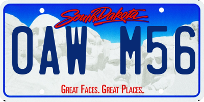 SD license plate 0AWM56