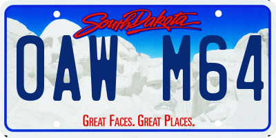 SD license plate 0AWM64