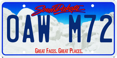 SD license plate 0AWM72