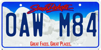 SD license plate 0AWM84