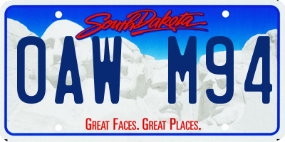 SD license plate 0AWM94