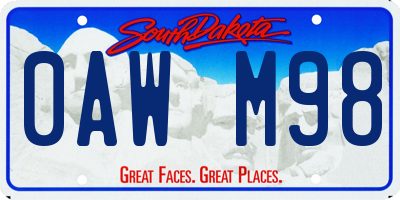 SD license plate 0AWM98