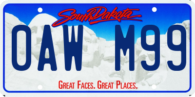 SD license plate 0AWM99