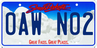 SD license plate 0AWN02