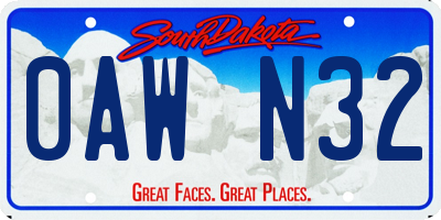 SD license plate 0AWN32