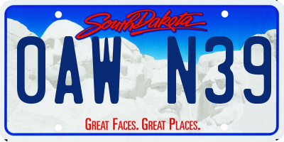 SD license plate 0AWN39