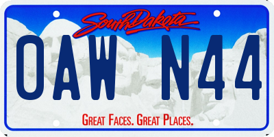 SD license plate 0AWN44