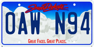 SD license plate 0AWN94