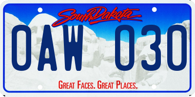 SD license plate 0AWO30