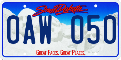 SD license plate 0AWO50