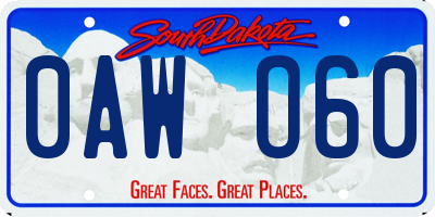 SD license plate 0AWO60