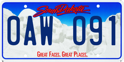 SD license plate 0AWO91